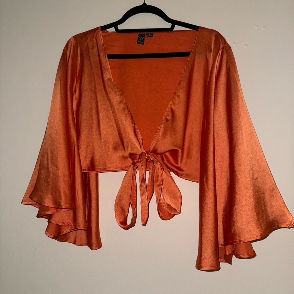 Windsor Vibrant Orange Satin Blouse